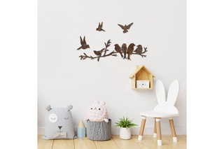 4 décorations murales Rusty Birds - Marron