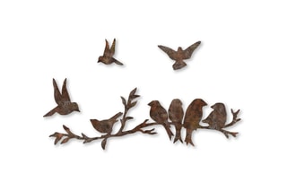 4 décorations murales Rusty Birds - Marron