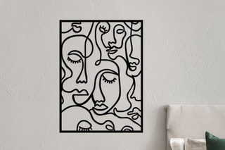 Décoration murale Faces - Noir