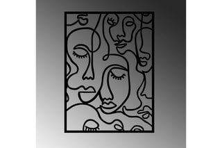 Décoration murale Faces - Noir