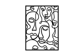 Décoration murale Faces - Noir