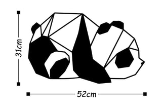 Décoration murale Panda 2 - 52 x 31 cm - Noir