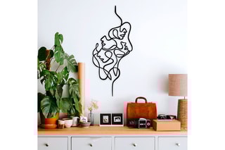Décoration murale Faces - 40 x 100 cm - Noir