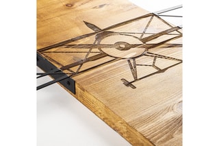 Décoration murale en bois Teyyare - 58 x 70 cm - Naturel et noir 