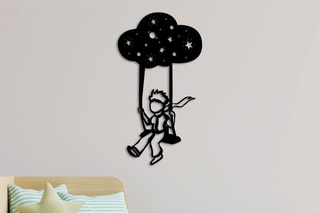 Décoration murale Petit Prince - Noir