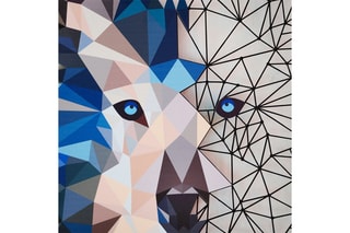 Décoration murale Metal Wolf Art - Noir et bleu