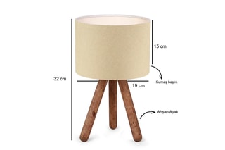 Lampe à poser en bois Ayd - Naturel et beige