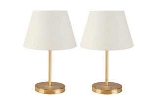 2 lampes à poser Ayd - Crème et doré