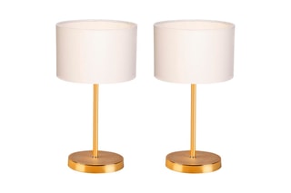 2 lampes à poser Ayd - Blanc et doré