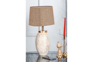 Lampe à poser -  Crème et doré