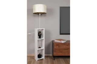 Lampe avec étagère - Blanc