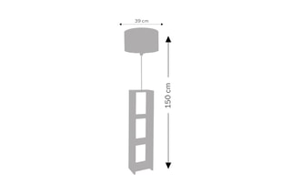 Lampe avec étagère - Blanc