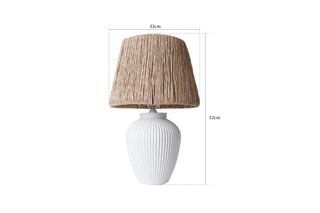 Lampe à poser en céramique - Ecru et marron