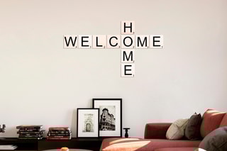 Scrabble mural en bois - 111 x 63 cm - Noir