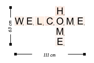 Scrabble mural en bois - 111 x 63 cm - Noir