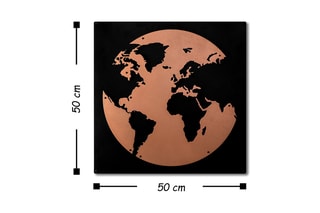 Décoration murale My World 2 - 50 x 50 cm - Noir et cuivré