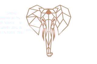 Décoration murale Elephant - 45 x 52 - Doré