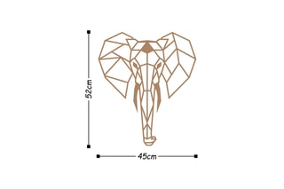 Décoration murale Elephant - 45 x 52 - Doré