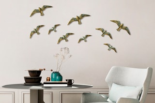 3 stickers Flying Seagulls 3D - Doré
