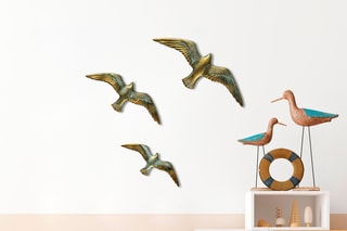 3 stickers Flying Seagulls 3D - Doré