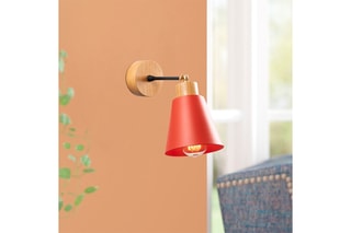 Applique murale en bois Manavgat - Rouge - 40 W