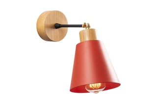 Applique murale en bois Manavgat - Rouge - 40 W