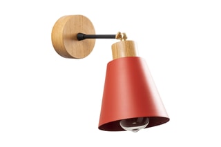 Applique murale en bois Manavgat - Rouge - 40 W
