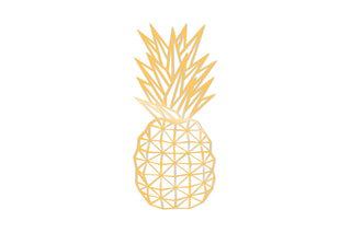 Décoration murale Pineapple - 22 x 36 cm - Doré