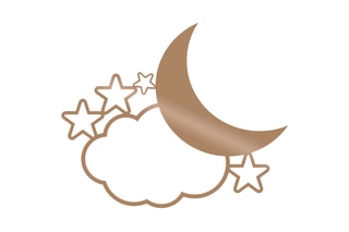 Décoration murale Night 2 - 50 x 41 cm– Marron