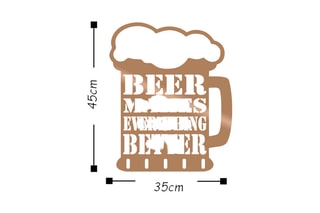 Décoration murale Beer - 35 x 45 cm - Cuivré