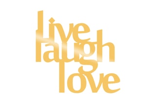 Décoration murale Live Laugh Love - 50 x 50 cm - Doré