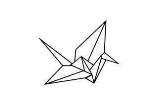 Décoration murale Origami - 41 x 33 cm - Noir