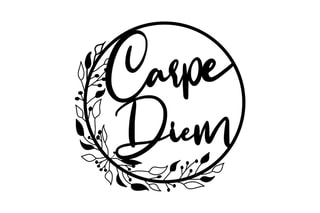 Décoration murale Carpe Diem - 48 x 48 cm - Noir