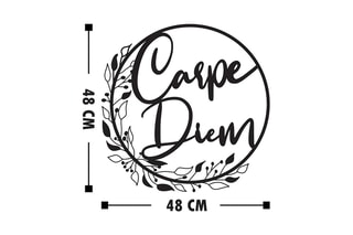 Décoration murale Carpe Diem - 48 x 48 cm - Noir