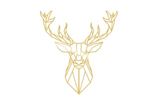 Tête de cerf - 60 x 65 cm - Doré