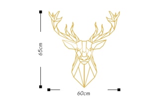 Tête de cerf - 60 x 65 cm - Doré