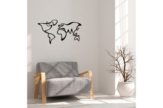 Décoration murale World Map 15 - 120 x 69 cm - Noir