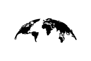 Décoration murale World Map Small - 100 x 39 cm - Noir