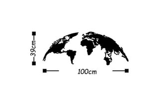 Décoration murale World Map Small - 100 x 39 cm - Noir