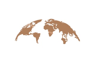 Décoration murale World Map Small - 39 x 100 cm - Marron