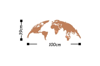 Décoration murale World Map Small - 39 x 100 cm - Marron