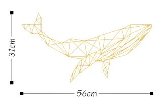 Décoration murale Whale 1 - 56 x 31 cm - Doré