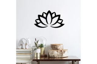 Décoration murale Lotus flower 2 - 60 x 35 cm - Noir