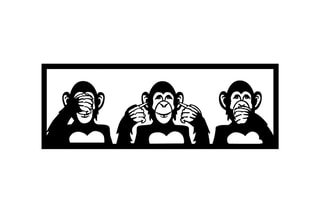 Décoration murale Three Monkeys - 100 x 36 cm - Noir