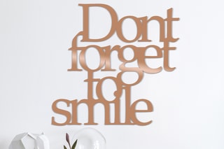 Décoration murale Dont Forget To Smile - 70 x 67 cm - Doré