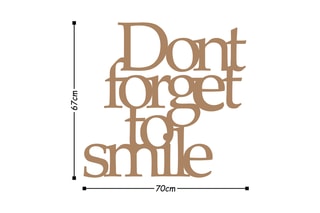 Décoration murale Dont Forget To Smile - 70 x 67 cm - Doré