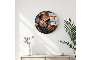 Horloge Huhu327 - Marron et bleu foncé - 40 cm