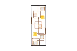 Décoration murale Sari Yokus - 74 x 28 cm - Noir et doré