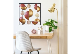 Décoration murale My world - 55 x 55 cm - Noir et doré 