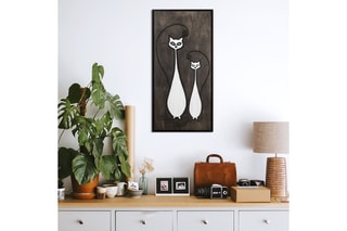Tableau Cat Family - 29 x 59 cm
